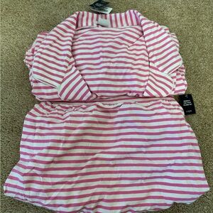 NWT J. Crew Pink and White Striped Pajama Set